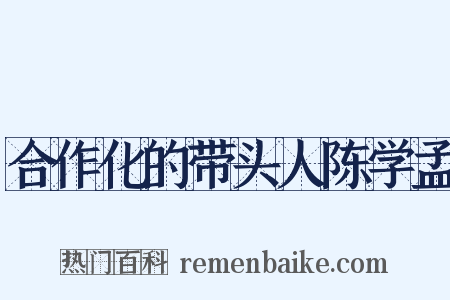 合作化的带头人陈学孟是什么意思的图片